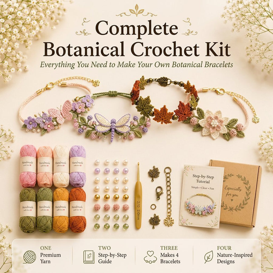 Kit crochet DIY bracelet inspiration nature, vue 1 sur 14